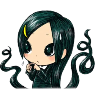 😔 Аниме, Чиби, Девушка, Милый, Каваий, Манга telegram sticker