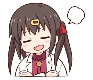 💬 Anime, Chica, Dibujo animado, Femenino, Ilustración, Lindo telegram sticker