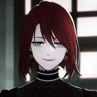 🕯 gadis anime, rambut merah, karakter, wanita, potret, angkuh telegram sticker