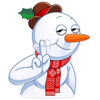 ☝ muñeco de nieve, navidad, invierno, fiesta, dibujos animados, personaje whatsapp sticker