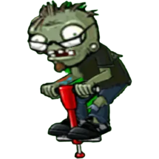 👨‍🎤 Pogo Zombie Plants vs. Zombies zombie, video game, pogo stick, Plants vs. Zombies whatsapp sticker