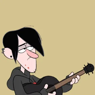 🎸 emo, cartoon, guitar, music telegram sticker