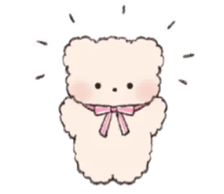 🎀 ours, mignon, dessin animé, autocollant, animal, nœud rose, doux whatsapp sticker