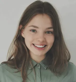 👣 Frau, Porträt, Lächeln, glücklich, Mädchen, Gesicht whatsapp sticker