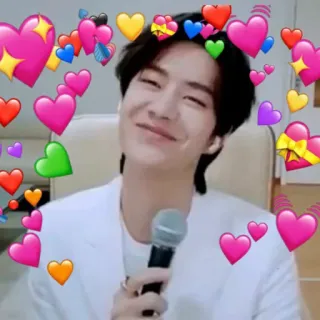 🤍 coeurs, amour, sourire, homme, mignon, chanteur telegram sticker