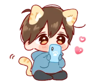 🎭 anime, gato, fofo, kawaii whatsapp sticker