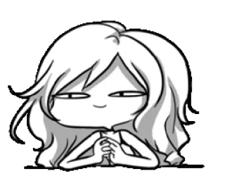 😑 cartone animato, ragazza, anime, manga, sorriso, capelli lunghi whatsapp sticker