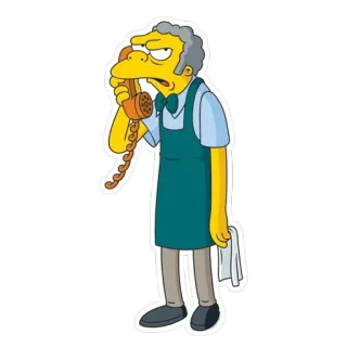 📞 Moe Szyslak The Simpsons Moe, Barman, Les Simpson, dessin animé, animé, personnage whatsapp sticker