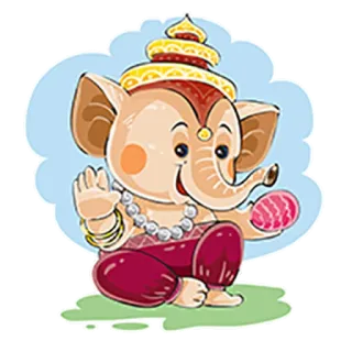 😁 Ganesh induismo, Ganesha, dio, elefante, divinità, indiano telegram sticker