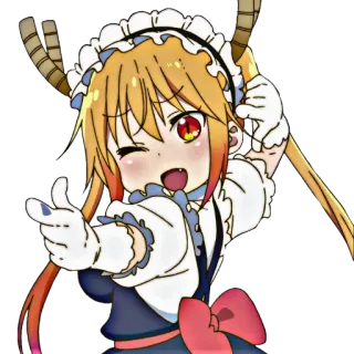 🐉 Tohru Miss Kobayashi's Dragon Maid Anime, Dragón, Lindo, Maid, Kawaii, Fantasía telegram sticker