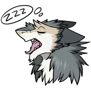 💤 ZZZ sleeping, tired, animal, wolf, zzz, cartoon, cute telegram sticker