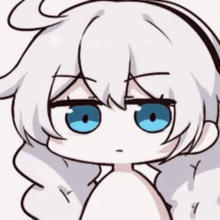😏 Аниме, Чиби, Каваий, Белые волосы, Милый, Мультфильм telegram sticker