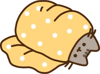 🛏 Pusheen Katze, Cartoon, niedlich, Pusheen, Decke telegram sticker