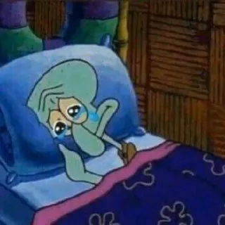 ⚓️ Squidward Tentacles Spongebob Squarepants carlo, pleurer, triste, bob l'éponge, tentacules telegram sticker