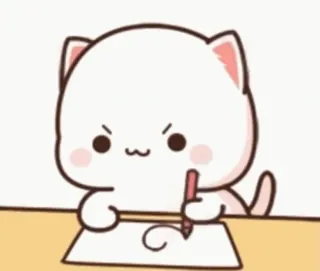 🙄 cat, cartoon, drawing, writing, cute, kawaii whatsapp sticker
