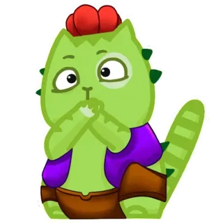 ❤️ kot, kaktus, naklejka, kreskówka, słodki, zwierzę telegram sticker