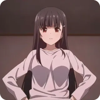 😤 动漫, 女孩, 长发, 可爱, 严肃, 女人 telegram sticker