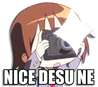 👌 NICE DESU NE anime, cute, camera, nice, desu ne telegram sticker