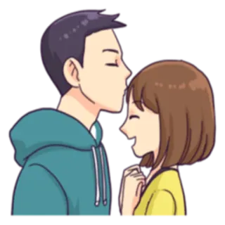 💋 пара, любовь, нежность, поцелуй, милый, счастливый, отношения telegram sticker
