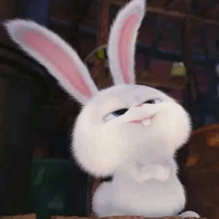 🐰 Snowball The Secret Life of Pets Hase, Kaninchen, Tier, weiß, süß, flauschig, Cartoon telegram sticker