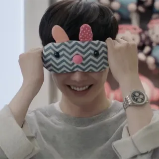 😴 mặt nạ ngủ, giấc ngủ, người đàn ông, cười, thỏ, mặt nạ mắt, chân dung telegram sticker