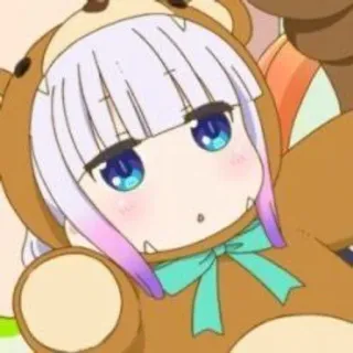 🍬 Kanna Kamui Miss Kobayashi's Dragon Maid 애니메이션, 카와이, 귀여운, 드래곤, 칸나, 치비, 캐릭터 whatsapp sticker