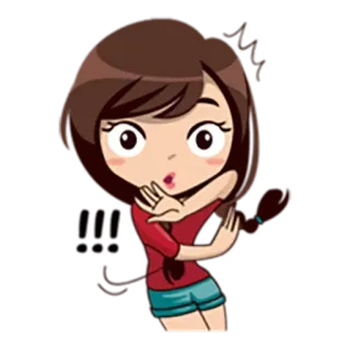😂 Kreskówka, Dziewczyna, Słodkie, Naklejka, Anime whatsapp sticker