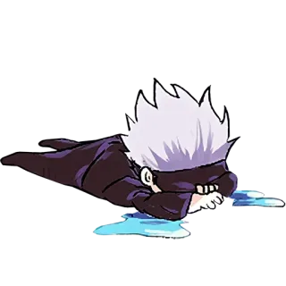 🌐 Gojo Satoru Jujutsu Kaisen anime, gojo satoru, jujutsu kaisen, triste, piangere, chibi telegram sticker