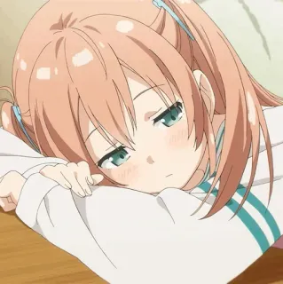 📓 Anime, Mädchen, liegend, Cartoon, süß, kawaii telegram sticker