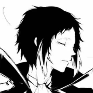 ♠ Atsushi Nakajima Bungou Stray Dogs Anime, Manga, Noir et blanc, Atsushi Nakajima, Bungou Stray Dogs, Personnage telegram sticker