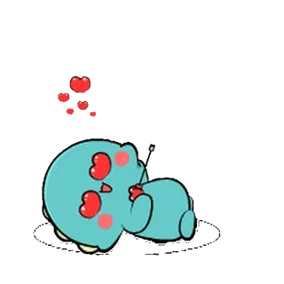 🦕 만화, 사랑, 하트, 귀여운, 괴물, 기발한 whatsapp sticker