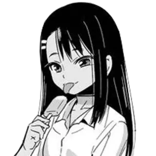 🖤 anime, girl, popsicle, manga, character telegram sticker