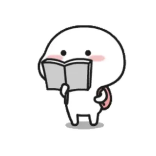 🤔 adesivo, desenho animado, leitura, livro, personagem telegram sticker