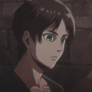 ⛓ Eren Yeager Attack on Titan Anime, Manga, Eren Jaeger, L'Attacco dei Giganti, Personaggio, Ritratto telegram sticker