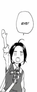 ✋ BYE! anime, manga, cartoon, farewell, wave, bye telegram sticker