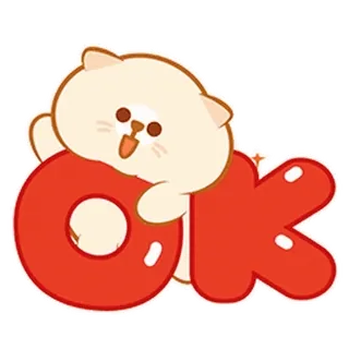 ⭐ OK kat, oké, schattig, kawaii, bevestigend whatsapp sticker