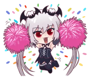 😀 Anime, Démon, Cheerleader, Mignon, Chibi, Fantaisie telegram sticker