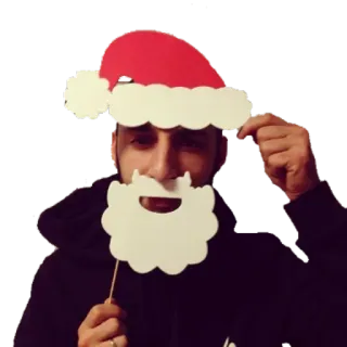 ⛄ weihnachten, weihnachtsmann, feiertag, mann, bart, hut, festlich telegram sticker