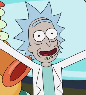 😃 Rick Sanchez Rick and Morty Rick, Rick Sanchez, Rick and Morty, cartoon, wetenschapper, Adult Swim telegram sticker