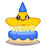 🎂 MEM 별, 케이크, 생일, 파티, 축하 telegram sticker