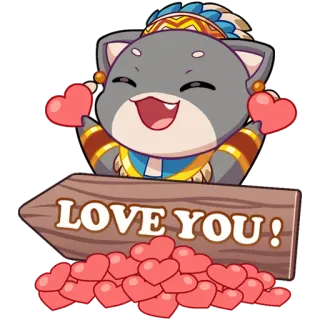 ❤️ LOVE YOU! Liebe, Herz, Süß, Katze, Tier, Nachricht, Zuneigung telegram sticker