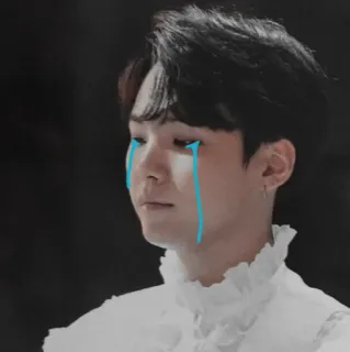 😭 triste, chorando, lágrimas, kpop, fanart, emocional whatsapp sticker