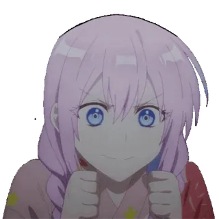 π― anime, girl, cute, pink hair, manga, expression telegram sticker