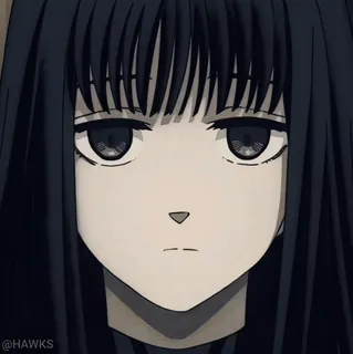 😍 @HAWKS anime, cartoon, girl, woman, portrait, black hair whatsapp sticker
