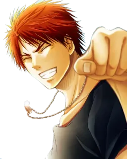 😁 аниме, мужчина, портрет, кулак telegram sticker