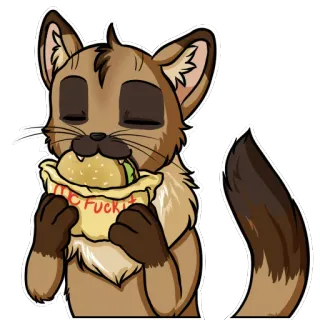 🍔 MC FUCK IT Cartone animato, Animale, Gatto, Hamburger, Offensivo, Volgarità whatsapp sticker