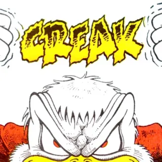 😡 CREAK cartone animato, arrabbiato, cigolio, fumetto, anatra, vintage whatsapp sticker