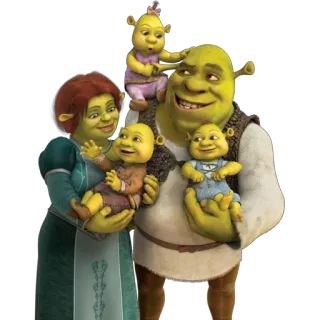 👪 Shrek geanimeerd, ogre, familie, cartoon, film telegram sticker