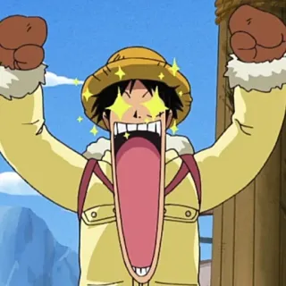 ✨ Monkey D. Luffy One Piece Anime, Mangá, One Piece, Luffy, animado, alegre telegram sticker