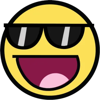 😎 emoji, smiley, cool, sunglasses, yellow, face, icon telegram sticker